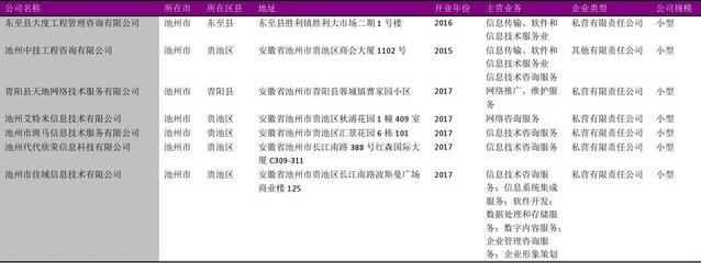 池州市信息技术咨询行业企业名录2018版110家